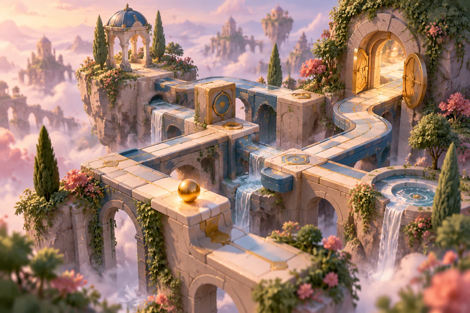Puzzle game world illustration